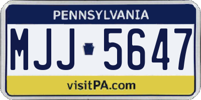 PA license plate MJJ5647