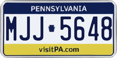 PA license plate MJJ5648