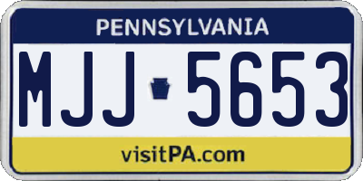 PA license plate MJJ5653