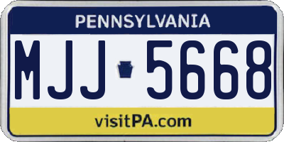 PA license plate MJJ5668