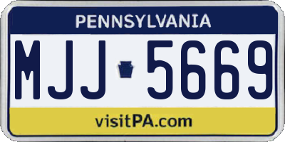 PA license plate MJJ5669