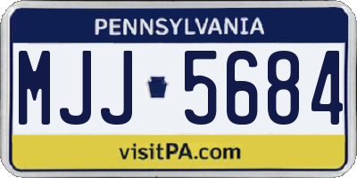 PA license plate MJJ5684