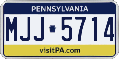 PA license plate MJJ5714