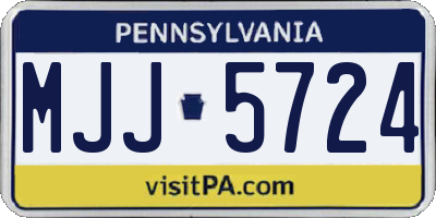 PA license plate MJJ5724