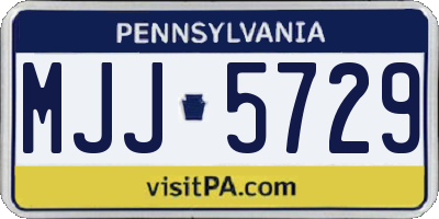 PA license plate MJJ5729