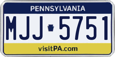 PA license plate MJJ5751