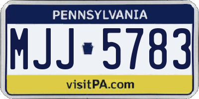 PA license plate MJJ5783