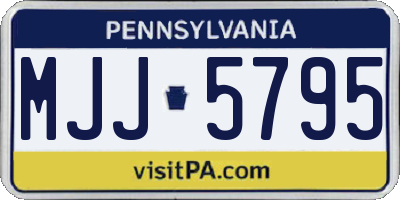 PA license plate MJJ5795