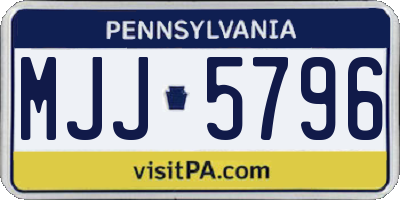 PA license plate MJJ5796