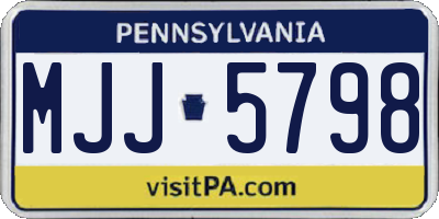 PA license plate MJJ5798