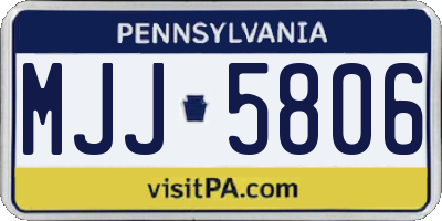PA license plate MJJ5806