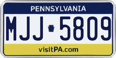 PA license plate MJJ5809