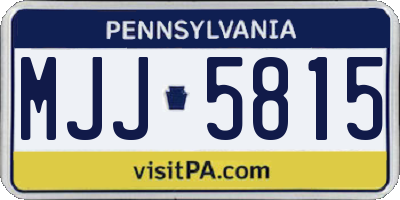 PA license plate MJJ5815