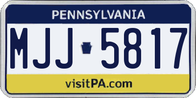 PA license plate MJJ5817