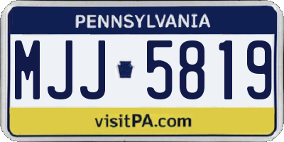 PA license plate MJJ5819