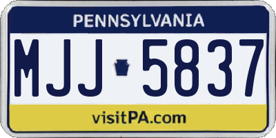 PA license plate MJJ5837