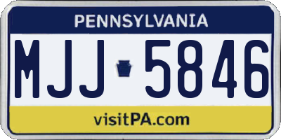 PA license plate MJJ5846