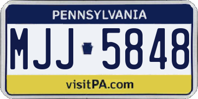 PA license plate MJJ5848