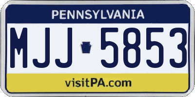 PA license plate MJJ5853