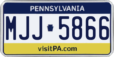 PA license plate MJJ5866