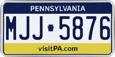 PA license plate MJJ5876