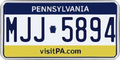 PA license plate MJJ5894