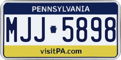 PA license plate MJJ5898