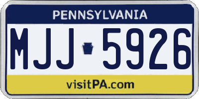 PA license plate MJJ5926