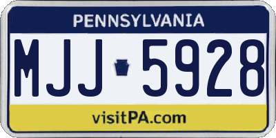 PA license plate MJJ5928