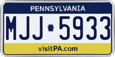 PA license plate MJJ5933
