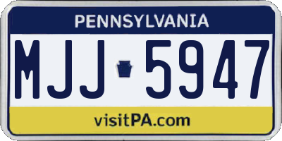 PA license plate MJJ5947
