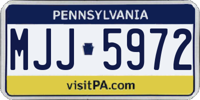 PA license plate MJJ5972