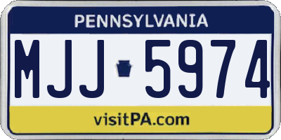PA license plate MJJ5974