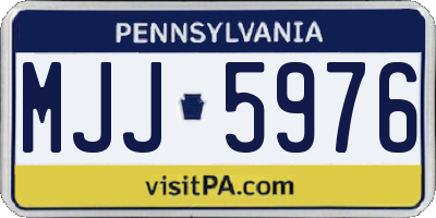 PA license plate MJJ5976