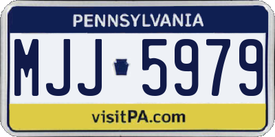 PA license plate MJJ5979