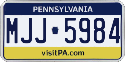 PA license plate MJJ5984