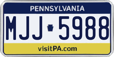 PA license plate MJJ5988