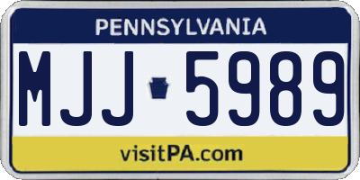 PA license plate MJJ5989