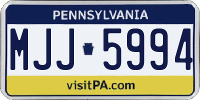 PA license plate MJJ5994