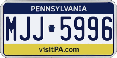 PA license plate MJJ5996