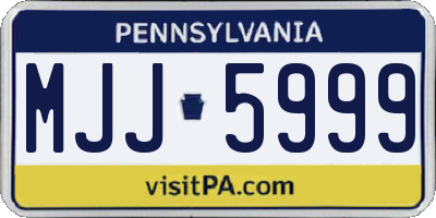 PA license plate MJJ5999