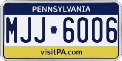 PA license plate MJJ6006