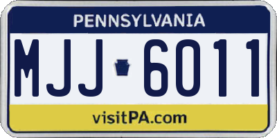 PA license plate MJJ6011