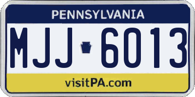 PA license plate MJJ6013
