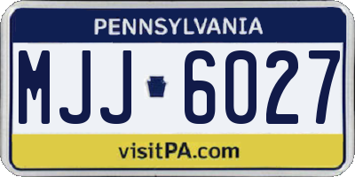 PA license plate MJJ6027