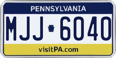 PA license plate MJJ6040