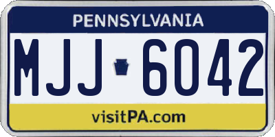PA license plate MJJ6042