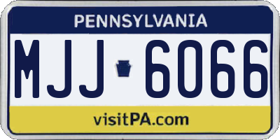 PA license plate MJJ6066
