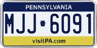 PA license plate MJJ6091