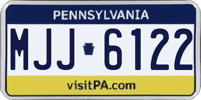 PA license plate MJJ6122